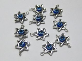 50 Star of David Evil Eye Kabbalah Charm Pendants