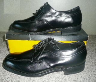  New Old 80s 90s Vtg Black Tie Oxford Shoes 10 3E XW w Box 548