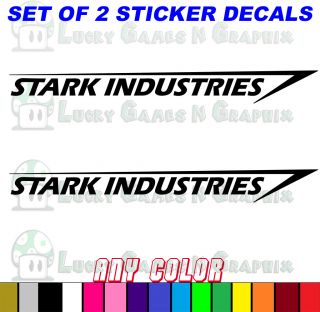 2X Iron Man Stark Industries Sticker Decals Any Colors Car Wall Laptop