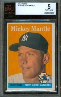1958 Topps 150 Mickey Mantle BVG 5 New York Yankees HOF