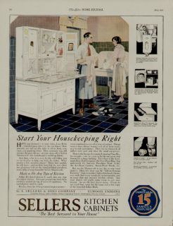 1921 Sellers Kitchen Cabinets Ad Start Your Housekeeping Right Elwood