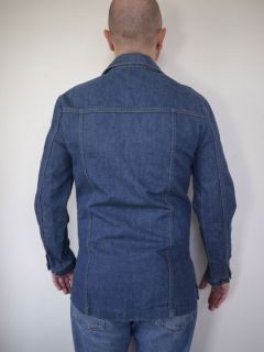  Wrangler Western Denim Wide Collar Jean Jacket Coat Mens 40 USA