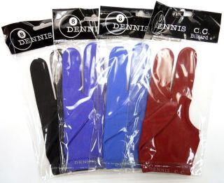 Dennis C C Billiard Pool Glove One Size Fits All 4 Color Choices