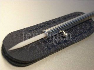 925 Sterling Silver Fine Toothpick Leather Case Sfde