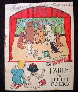 1925 Colgates Ribbon Dental Cream Premium Book Fables for Little