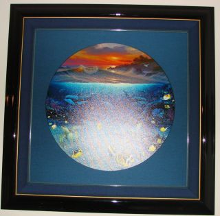 Wyland Deshazo Painting Sunset Waters Artist Proof Giclee on Canvas