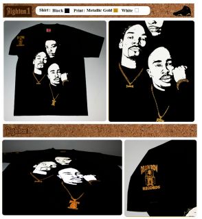 Cajmear Death Row 2Pac Shirt Dr Dre 7 Snoop Dogg West VII Gold Medal