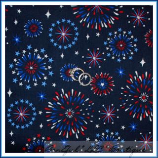 BonEful Fabric FQ Cotton Star Night Sky Blue Swirl Dot Magic Harry