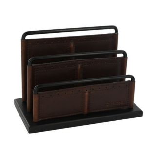 Rolodex Chrome Leather Mini Desk Sorter