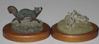  Fox Figurines Audubon Bronzes Hamilton Collection 1977 Deaton