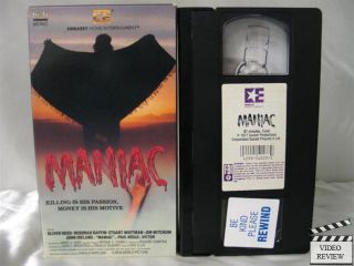 Maniac VHS Oliver Reed Deborah Raffin Paul Koslo