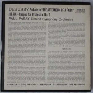 Debussy Iberia Paul Paray Detroit So Mercury RtoR Tape 7 5 IPS for in