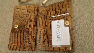Brahmin Debi Toasted Almond Leather Wallet Wristlet