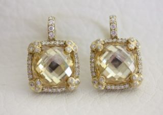 Judith Ripka 18K Yellow Gold Canary Crystal Diamond Olivia Earring