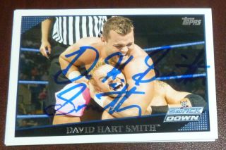 David Hart Smith Signed Autod 2009 Topps WWE Card 68 Dynasty