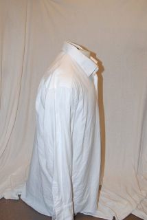 David Donahue Mens White Button Up Size 17 1 2 32 33 Retails for $135