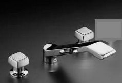 Kohler Alterna deck mount square handles Tub faucet T6501 2 G and 3 4
