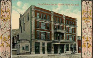 Devils Lake North Dakota ND 1912 Grand Opera House Vintage Postcard