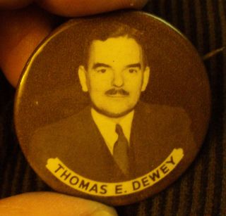 1948 Republican Thomas E. Dewey Presidential Political Celluloid Pin