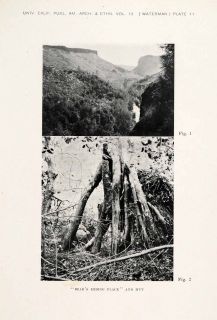 1923 Print Deer Creek Canyon Bears Hiding Place California Yana Yahi