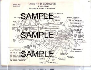  1948 Dodge D 24 s D 24 C Exterior Body Parts Diagram Sheets Wm