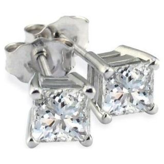 Diamond Earrings Princess Cut 14k Gold 3 4 Carat Total Weight