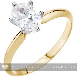 2CT OVAL Diamond Solitaire Engagement Ring   14K Yellow Gold