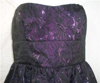 Purple Black Delia s Strapless Bubble Hem Dress Lining 5 Party Prom