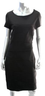 Diane Von Furstenberg Womens Black Trapp Knit Dress Sz 14