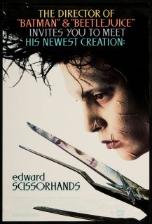 Edward Scissorhands 1990 Original U.S. One Sheet Movie Poster