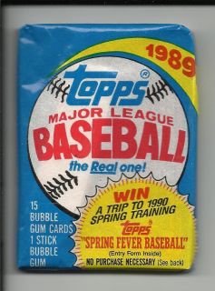 12 1989 Topps Baseball unopened packs Randy Johnson Craig Biggio Cal