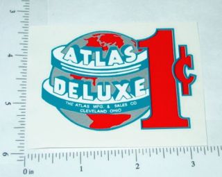 Atlas Deluxe 1 Cent Vending Machine Sticker V 35
