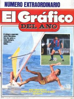Diego MARADONA in Barcelona Soccer Mag Argentina 1984