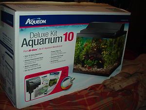 Aqueon 10 Gallon Aquarium DELUXE KIT complete w filters supplies NEW