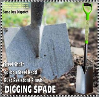 Steel Shaft Digging Spade Shovel Garden Gardening Soil