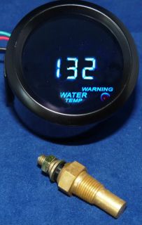 Digital Water Temperature Meter Blue LED Display Smoke Lens 104 280