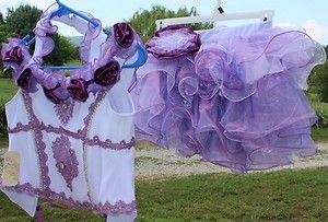 Little Girls Pageant Dress Pruple and White Cupcake Size 7 10