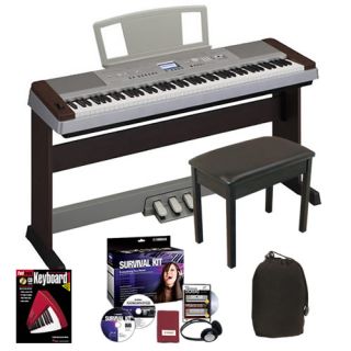  DGX640 W Walnut 88 Key Digital Piano Keyboard COMPLETE HOME BUNDLE