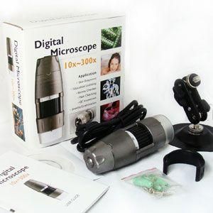 300x Digital Microscope Camera USB 6LED w Stand