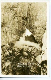 RPPC Decorah Iowa Wonder Cave Postcard Frozen Falls IA