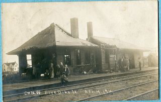 S9578 Photo Postcard Fire Dike Iowa Train Depot