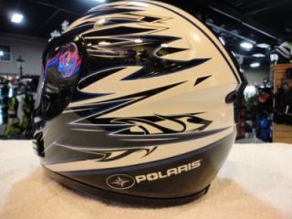 Polaris Cyclone Snowmobile Helmet Medium Blue Silver 286911902