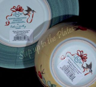  New WINTER GREETINGS ED Breakfast Cup & Saucer Oversized Every Day