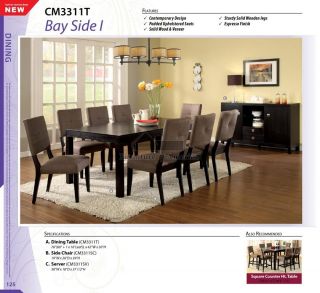 Contemporary 7 Pcs Table and Chairs Dining Set Luxury