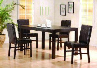 cappuccino dining room table chair set parson chairs description