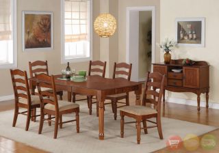 Oxford 8 Piece Dark Oak Dining Room Set Table Chairs w Server