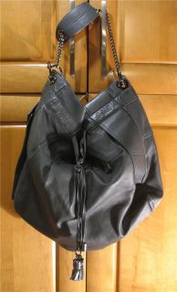 Derek Lam Butter Soft Grey Leather Chainlink Strap Larbe Hobo Handbag