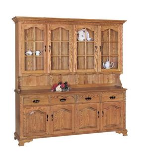 SOLID OAK COUNTRY STYLE DINING ROOM SET HUTCH TABLE AND 6 CHAIRS