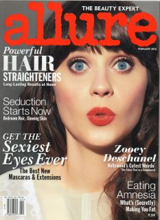 Allure Magazine Zooey Deschanel Feb 2012 No Label