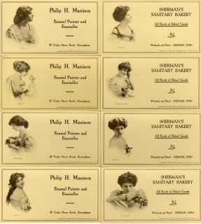 Lot of 12 Early Pin Up Print Blotters 1917 Salesman Sample Art Nouveau